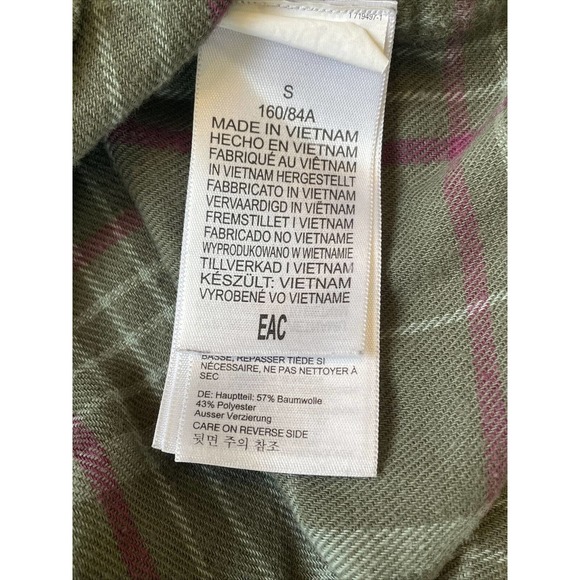 Marmot Flannel Shirt Womens Small Green Plaid Button Up Soft Casual - Picture 6 of 6